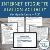 Internet Etiquette Stations Activity | Internet Safety Pla