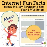 Internet Hunt for Fun Facts about Me, My Birthday & the Ye