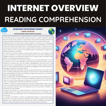 Preview of Internet Overview Reading Comprehension | How Does the Internet Work