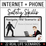 Internet & Phone Safety Activity | 22 Scenarios | High Sch