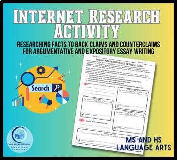 Preview of Internet Research Activity: Facts to Support Claims and Counterclaims