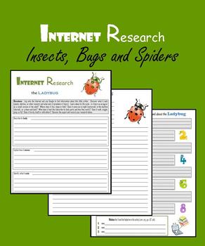 Preview of Internet Research - Insects, Bugs and Spiders