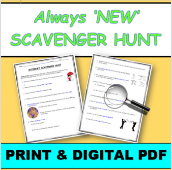 Preview of INTERNET SCAVENGER HUNT | WebQuest