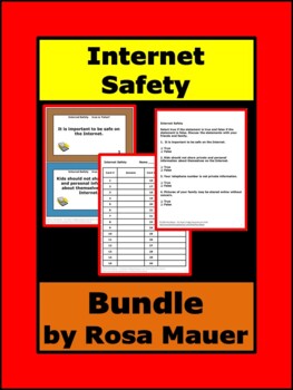Preview of Internet Safety Bundle True or False Google Forms Quiz & Printables Activity