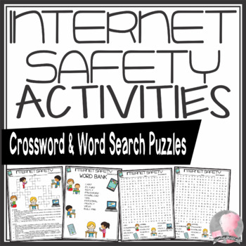 Preview of Internet Safety Activities Crossword Puzzle and Word Searches