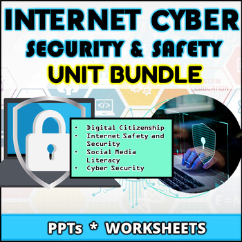 Preview of Internet Safety Cybersecurity Social Media Digital Citizenship Unit Bundle