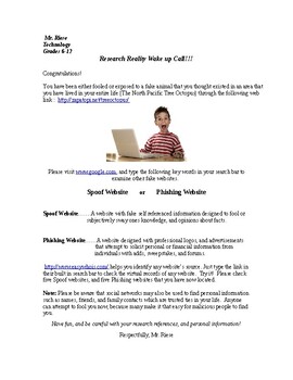 Preview of Internet Safety Lesson | Spoof Websites, Phishing Websites, & Social Media