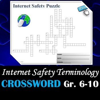 Preview of Internet Safety Terms Crossword Puzzle