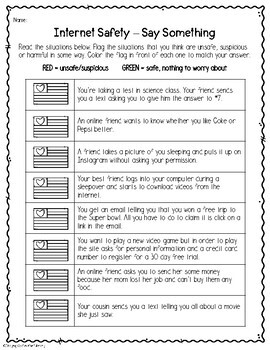 Internet Safety Worksheets and Task Cards by Staying Cool in the Library