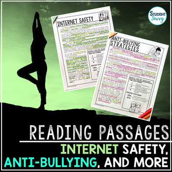 Preview of Internet Safety and Anti-Bullying Reading Passages - Questions - Annotations