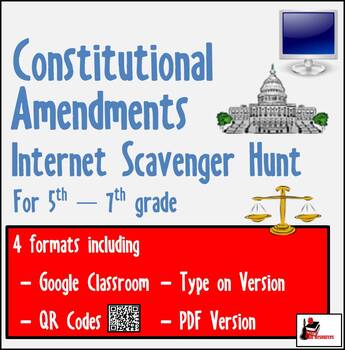 Preview of Internet Scavenger Hunt - Constitutional Amendments - Distance Learning