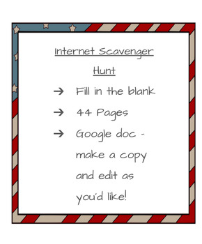 Preview of Internet Scavenger Hunt