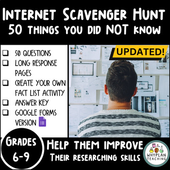 Preview of Internet Scavenger Hunt WebQuest Activity - Fact-Checking - Distance-Learning