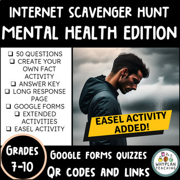 Preview of Internet Scavenger Hunt WebQuest Activity - Mental Health - Distance-Learning