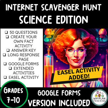 Preview of Internet Scavenger Hunt WebQuest Activity - Science - Distance-Learning