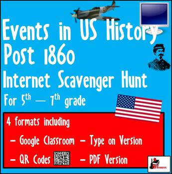 Preview of Internet Scavenger Hunt - Important Events 1860 to today - Distance Learning