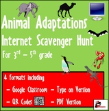 Internet Scavenger Hunt - Animal Adaptations - Distance Learning