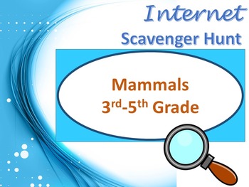 Preview of Internet Scavenger Hunt: Mammals