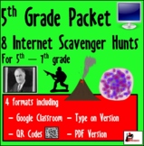 Internet Scavenger Hunt Bundle - Fifth Grade - Distance Learning