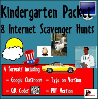 Preview of Internet Scavenger Hunt Bundle - Kindergarten - Distance Learning