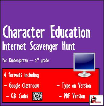 Preview of Internet Scavenger Hunt - Positive Character Traits - Distance Learning