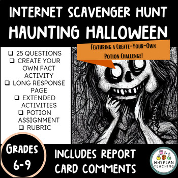 Preview of Internet Scavenger Hunt WebQuest Activity | Halloween Resource