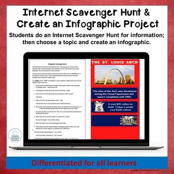 Preview of Internet Scavenger Hunt and Make an Infographic Project