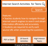 Internet Search Activities  for Teens Bundle - School Site