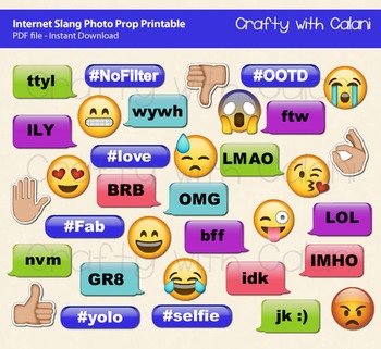 Internet Slang Photo Booth Prop Emoji And Hashtag Photo Booth Prop
