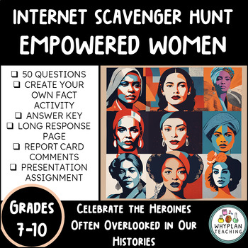 Preview of Internet Scavenger Hunt │ WebQuest: Exploration of Iconic Women │Grades 7-10