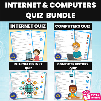 Preview of Internet and Computers Quiz Bundle | Computers History and Internet History Quiz