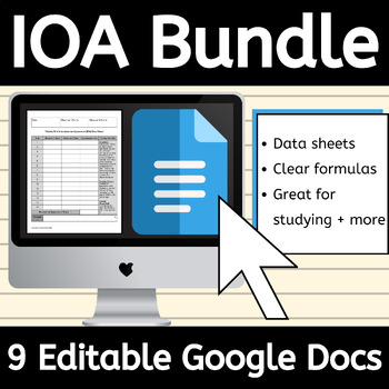 Preview of Interobserver Agreement Data Sheets BUNDLE with Editable Google Docs for ABA IOA