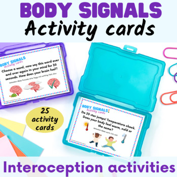 Preview of Body Signals Activity Cards - Interoception activities