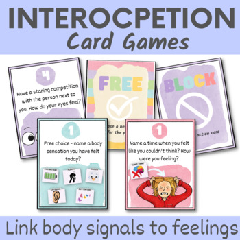 Preview of Interoception Card Games - social and emotional learning playing cards!