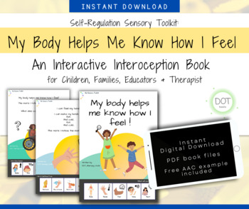 Preview of Interoception Book, My Body Helps Me Know How I Feel, Body Sense, OT, AAC
