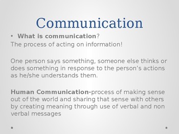 Interpersonal Communication Powerpoint High School And Above By Miss K