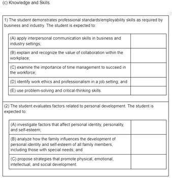 Preview of Interpersonal Studies TEKS Checklist Easy to Read Format