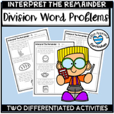 Interpreting Remainders Word Problems Worksheets & Teaching Resources | TpT