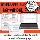 Interpret the Remainder (Division) Teaching Slides