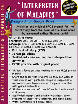 Preview of Interpreter of Maladies Short Story AP Literature Activities + Original FRQ2