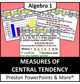 Preview of (Alg 1) Measures of Central Tendency in a PowerPoint Presentation