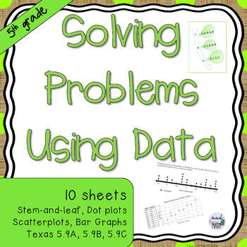 Preview of 5th Grade Solve Problems & Analyze Data from Graphs Worksheets 5.9A, 5.9B, 5.9C