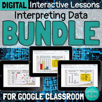 Preview of DIGITAL Interpreting Data Interactive Lesson Bundle for Google Classroom