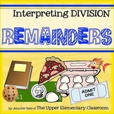 Interpreting Division Remainders -Hands-On Centers or Remote Learning Task Cards