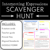 Interpreting Expressions SCAVENGER HUNT (with google form)