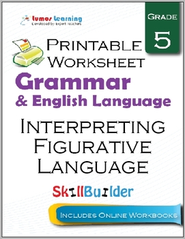 Preview of Interpreting Figurative Language Printable Worksheet, Grade 5