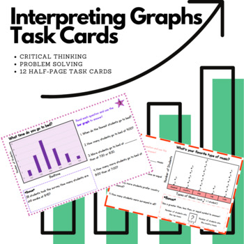 Preview of Interpreting Graphs Task Cards Set 2