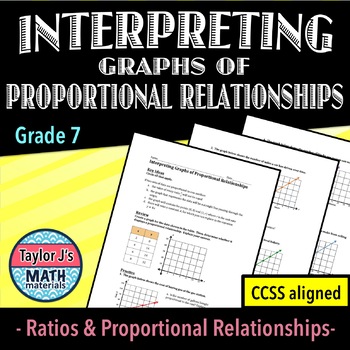 Preview of Interpreting Graphs of Proportional Relationships Worksheet