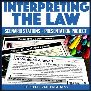 Preview of Interpreting the Law Simulation - Judicial Branch Activity You Be the Judge