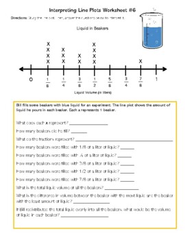 interpreting line plots with fractions 6 worksheet for students